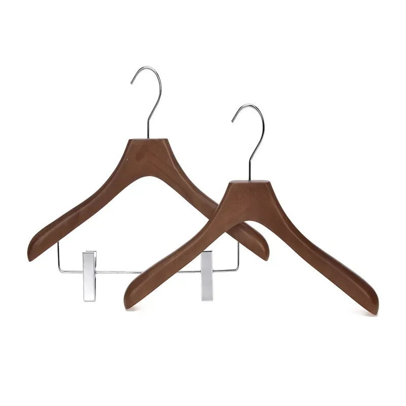 Wooden hanging clips suit pants hangers clamp
