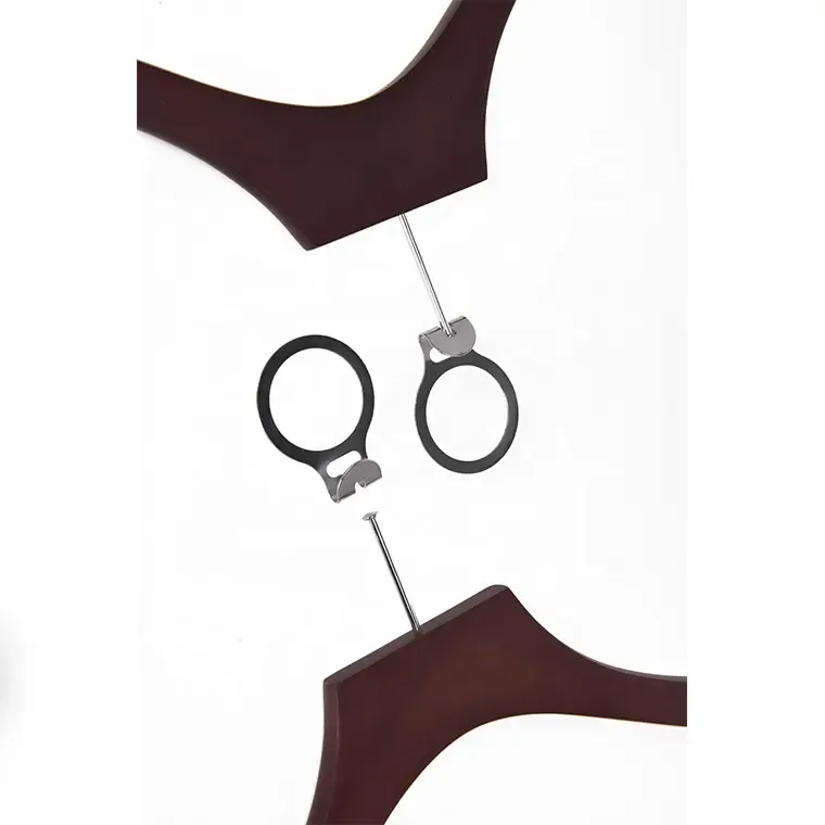 Anti theft clothes custom mahogany wooden coat hangers
