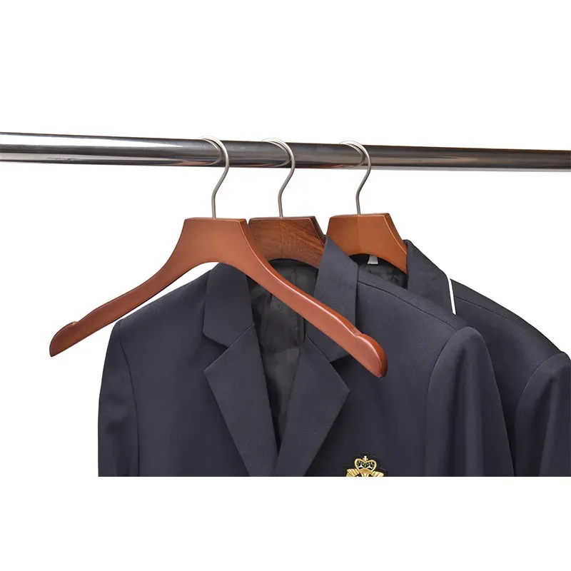 Cheap bulk wooden garment custom coat hangers for boutique clothes hanging hanger