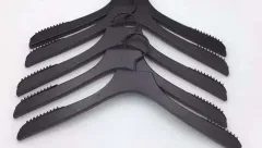 Black wood clothes hanger with anti slilp shoulder