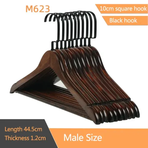 Custom wooden household hangers with black hook