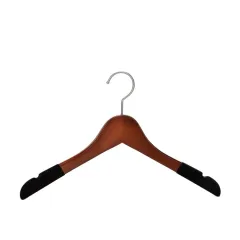 Luxury Wooden suit Hanger with Black Velvet Shoulder
