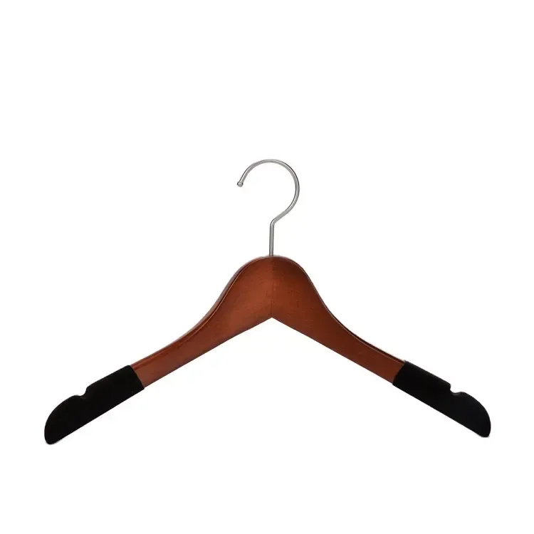 Luxury Wooden suit Hanger with Black Velvet Shoulder