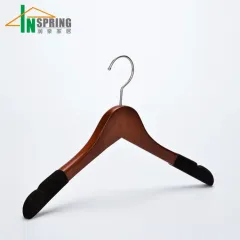 Luxury Wooden suit Hanger with Black Velvet Shoulder