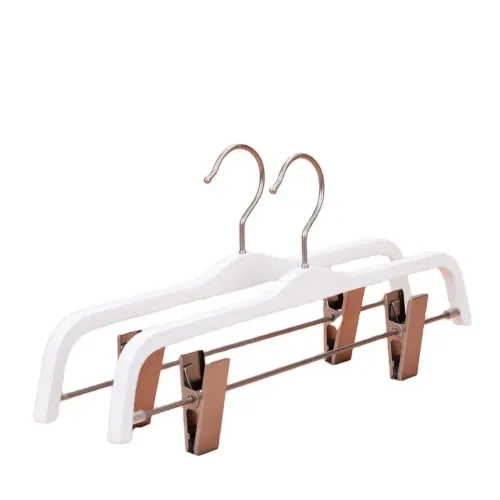 Custom White Wooden Clothes Hangers for Pants