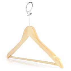Natural wood anti theft boutique clothes hanger