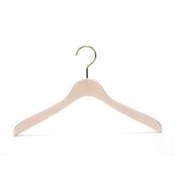 Golden hook natural wood hangers for clothes