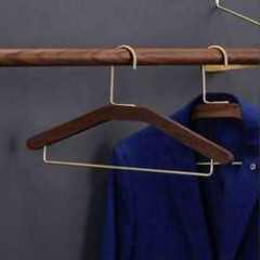 Customized color multi function flexible brown wooden clothes hanger with non slip