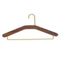 Customized color multi function flexible brown wooden clothes hanger with non slip