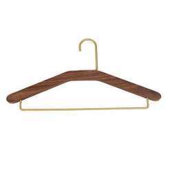 Customized color multi function flexible brown wooden clothes hanger with non slip
