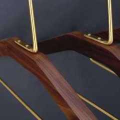 Customized color multi function flexible brown wooden clothes hanger with non slip