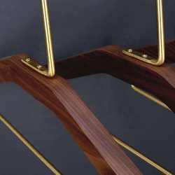 Customized color multi function flexible brown wooden clothes hanger with non slip