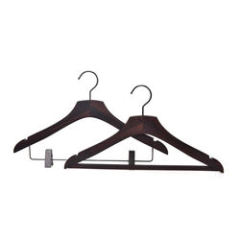 Luxury household wood clothes dress pants hangers with clips
