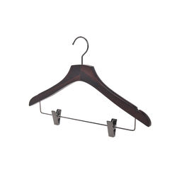 Luxury household wood clothes dress pants hangers with clips