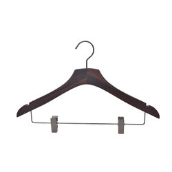 Luxury household wood clothes dress pants hangers with clips
