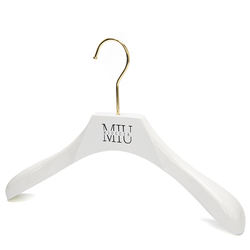 Wooden Suit Hangers White Series with LOGO
