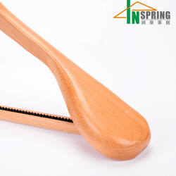 Inspring wholesale Wood Hanger Wooden Clothes Hanger Wide Shoulder With Flat Hook
