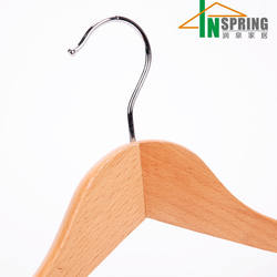 Inspring wholesale Wood Hanger Wooden Clothes Hanger Wide Shoulder With Flat Hook