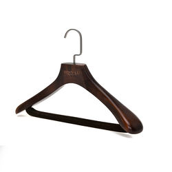 wooden hangers with velvet bar