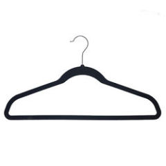 Inspring wholesale velvet hanger black flocking clothing rack