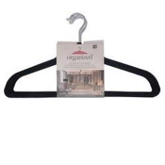 Inspring wholesale velvet hanger black flocking clothing rack