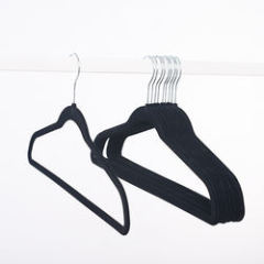 Inspring wholesale velvet hanger black flocking clothing rack
