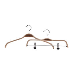 Cheap Wooden Laminated Hangers With Clips