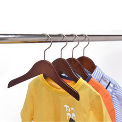 Custom dark wood coat hanger for children
