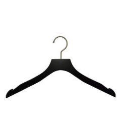 Inspring black clothes hanger t shirt wood hanger logo