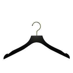 Inspring black clothes hanger t shirt wood hanger logo