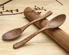 New design High Quality custom natural wenge wooden soup spoon