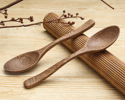 New design High Quality custom natural wenge wooden soup spoon