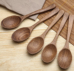 New design High Quality custom natural wenge wooden soup spoon