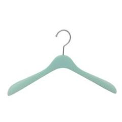 Custom green color rubber coated wooden hangers