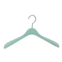 Custom green color rubber coated wooden hangers