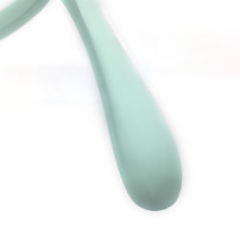 Custom green color rubber coated wooden hangers