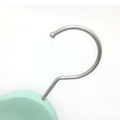Custom green color rubber coated wooden hangers