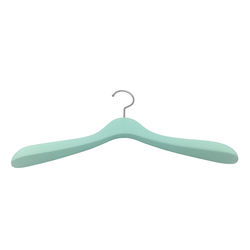 Custom green color rubber coated wooden hangers