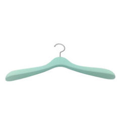 Custom green color rubber coated wooden hangers