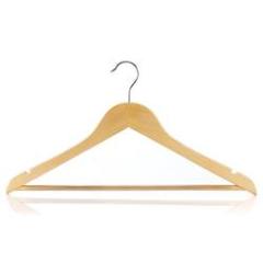 Natural wooden non slip coat clothes hanger