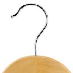 Natural wooden non slip coat clothes hanger