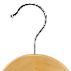 Natural wooden non slip coat clothes hanger