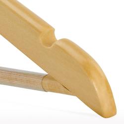 Natural wooden non slip coat clothes hanger