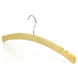 Inspring crescent shaped wooden coat hangers