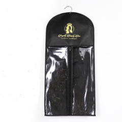 Black color non woven PVC zipper wig bags with logo