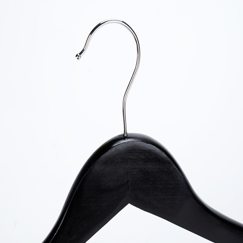 Black Wooden Suit Hangers with Non Slip Bar