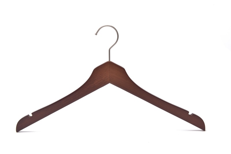 Mahogany wooden clothes hangers for coat and suit