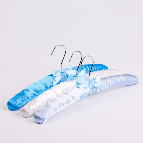Colorful Custom Satin Padded Hangers Wedding Dress Hangers For Clothes Shop Store