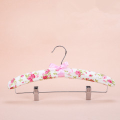 Custom padded satin pant hangers with clips