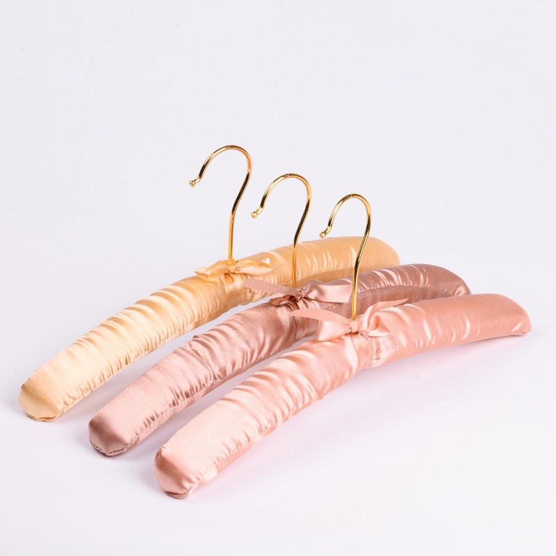 Custom satin cloth rack with gold hook